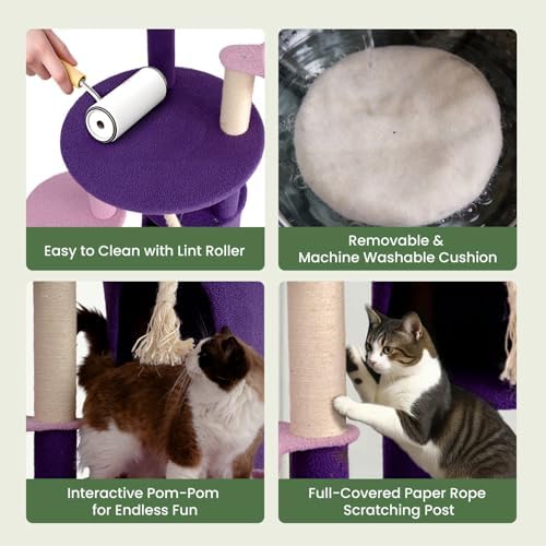 64 Inches Multi Level Cat Tree Tower Indoor Large Cats Furniture - Image 6