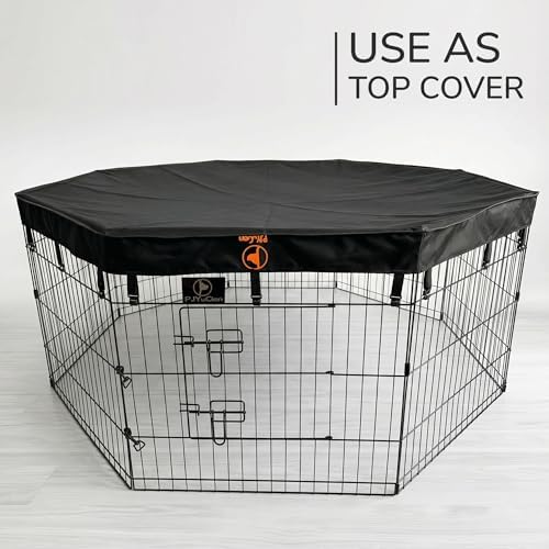 PJYuCien Puppy Playpen with Bottom Pad and Door, 8 Panels 42" H - Image 2