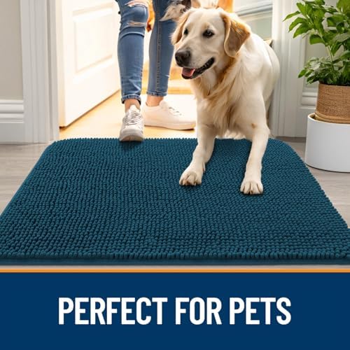 OLANLY Dog Door Mat for Muddy Paws 47x17, Super Absorbent Chenille Mud Mat - Image 6