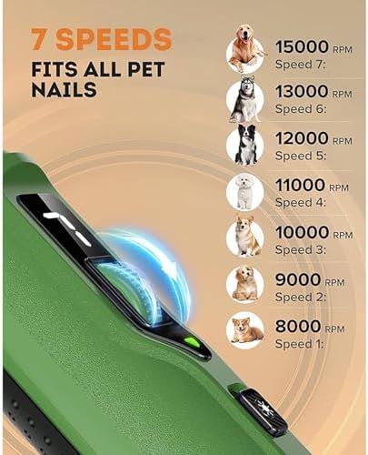 Silent Groom Pro, 7-Speed Pet Nail Grinder - Image 5