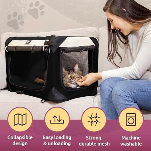 Cat & Dog Pet Carrier, Fits 2 Cats or Medium Dog Comfortably - Image 5
