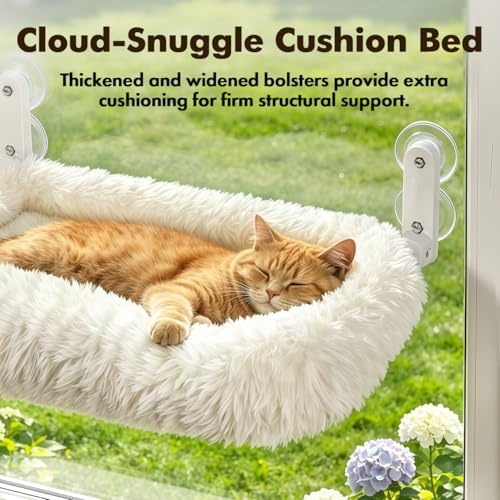 Zoratoo Foldable Cat Window Perch, Widened Cushion Cat Bed - Image 2
