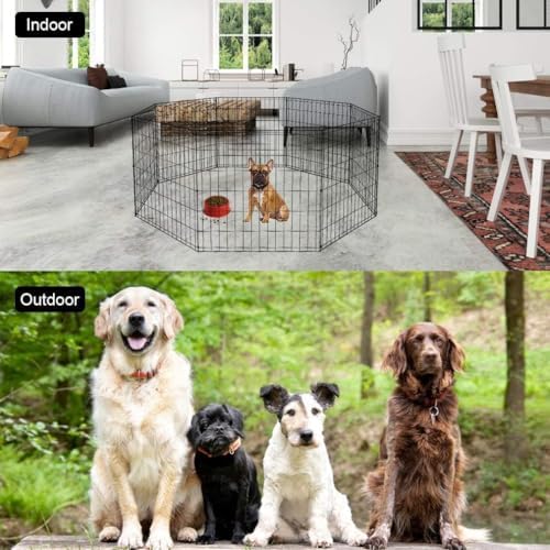 BestPet | Foldable Dog Playpen | 24 Inch, 8 Panels | Metal Pet Exercise Pen - Image 3