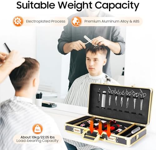 Barber Carrying Case with Code Lock, Portable Salon Stylist Carrying Case - Image 4