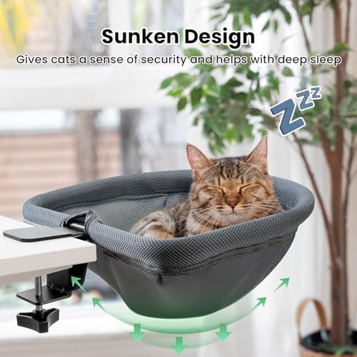 JUNSPOW Cat Desk Bed One-Click Folding, Maximum Holds 40lb - Image 3