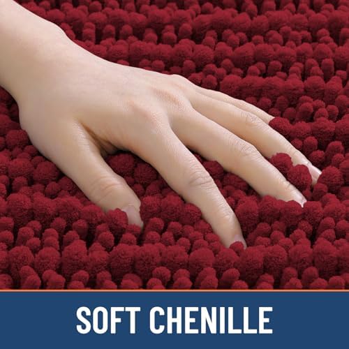 Smiry Bathroom Rugs 59X24, Extra Soft Rubber Backing Chenille Bath Mats - Image 4