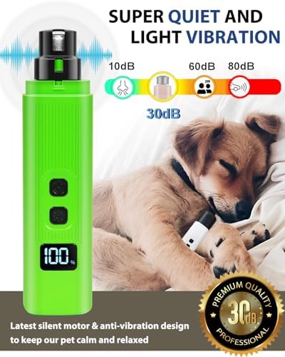 Electric Dog Nail Grinder with 2 Level LED Lights, 2 Speed 30dB Super Quiet and - Image 4