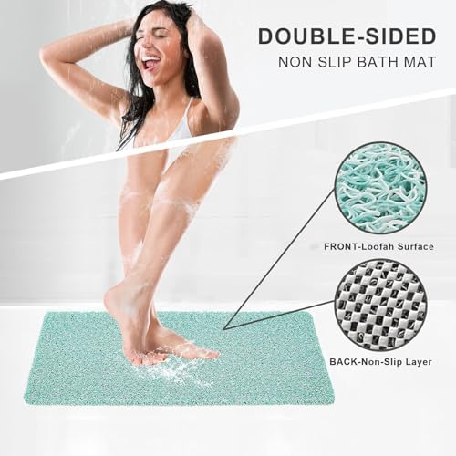 0.6" Extra Thick Non Slip Shower Mat, PVC Loofah Shower Mat - Image 3