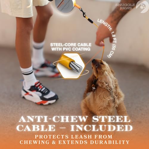 Snuggle Paws Heavy Duty Retractable Dog Leash 16.4 ft All-in-One, 66 lb - Image 4