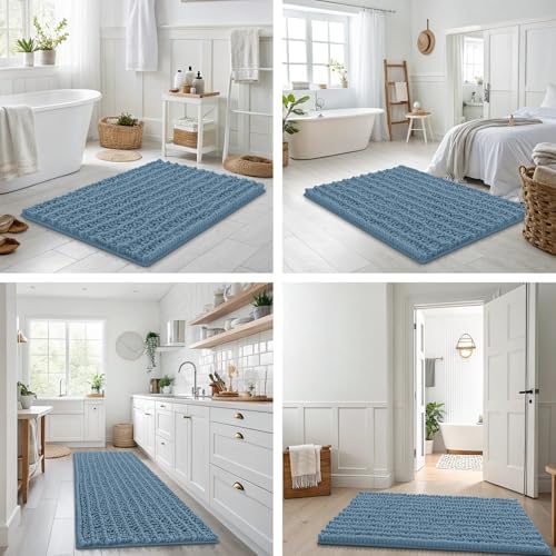 Smiry Bathroom Rugs 34X21, Extra Soft Rubber Backing Chenille Bath Mats - Image 7