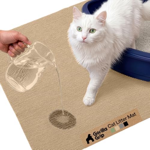 GORILLA GRIP Cat Litter Box Mat, Soft Felt Scatter Catcher by GorillaGrip