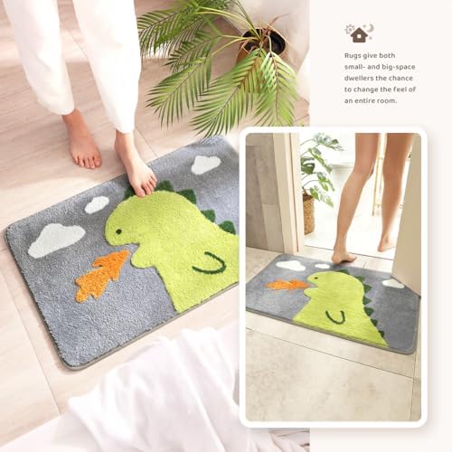Molesun Dinosaur Bath Mat 20x31, Soft Absorbent Microfiber Bath Rugs - Image 3
