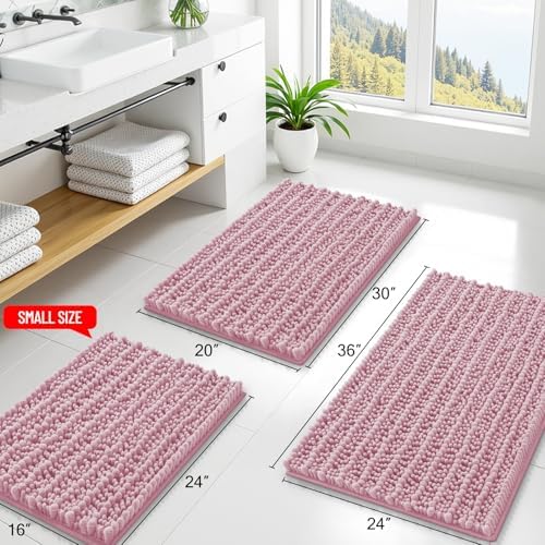 Smiry Bathroom Rugs 48X32, Extra Soft Rubber Backing Chenille Bath Mats - Image 2
