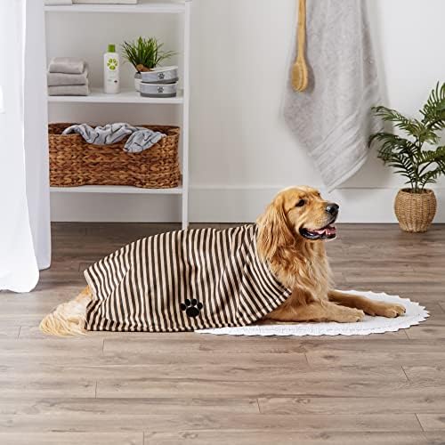 Bone Dry Pet Grooming Towel Collection Absorbent Microfiber X-Large, Striped - Image 5