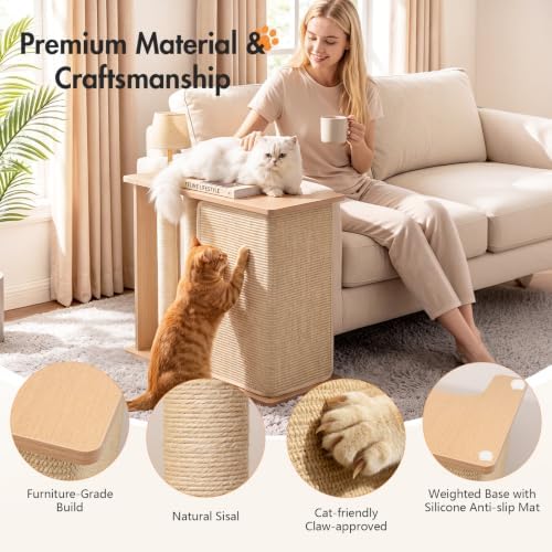 Cat Corner Side Table Scratcher, 2-in-1 Couch Protector from Cat Claws - Image 2