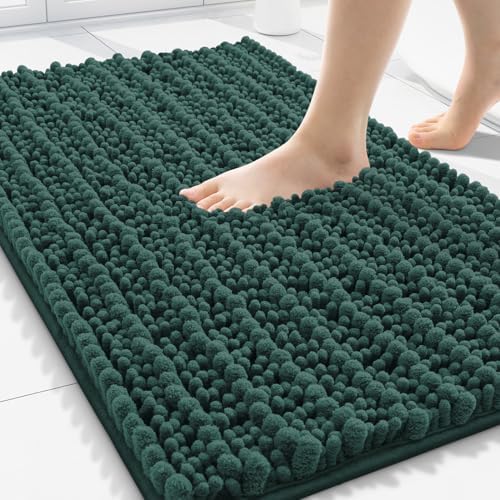 Smiry Bathroom Rugs 30X20, Extra Soft Rubber Backing Chenille Bath Mats by Smiry