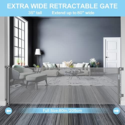 80 Inch Wide Baby Gate for Stairs Prevent Kid/Pet from Getting Through - Image 2