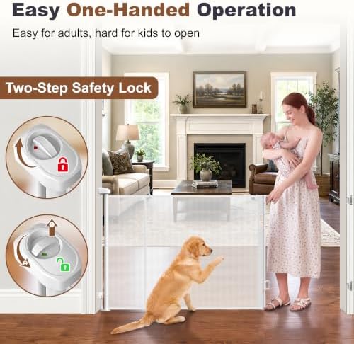 GRENFU Reinforced 71" Wide Retractable Baby Gates Long Dog Gate - Image 4