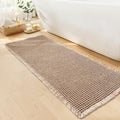 Waffle Bath Mat, Boho Bathroom Rug Non Slip Washable, 20 x 48 by GRLYUH