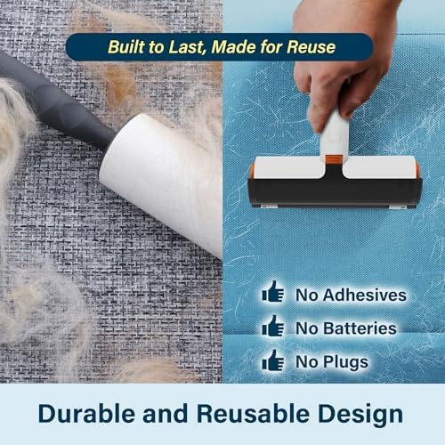 Pet Hair Remover, Lint Roller for Pet Hair, Reusable Fur Removal Tool- Cat and - Image 5