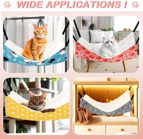 4 Pcs Cat Hammock for Cage Reversible Hanging Pet Bed - Image 5