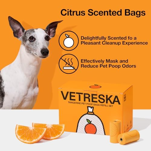 VETRESKA Citrus Scented Dog Poop Bags, Leak Proof - Image 2