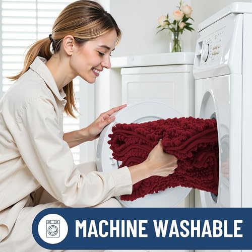 Smiry Bathroom Rugs 59X24, Extra Soft Rubber Backing Chenille Bath Mats - Image 6