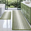 BSICPRO Bathroom Rugs Sets 2 Piece, Non Slip Striped Bath Mats by BSICPRO