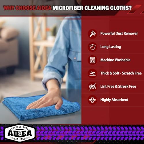 AIDEA Microfiber Cleaning Cloth-150PK, Microfiber Towels - Image 3