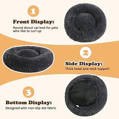 JOLLYVOGUE Dog Bed, Calming Anti-Anxiety Large Dog Bed, Fluffy Donut Cushion - Image 5
