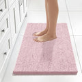 Bcoimo Bath Rug Mat, 30x20 Chenille Non Slip Pink Bathroom Floor Shower Mats by Bcoimo