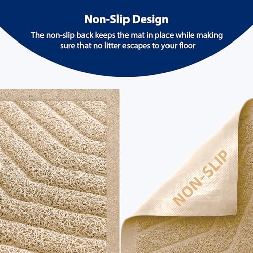 WePet Cat Litter Box Mat, Kitty Premium PVC Pad, Durable Trapping Rug, - Image 3