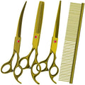 Dog Grooming Scissors Kit, Premium Stainless Steel Dog Shears by FAIGEO