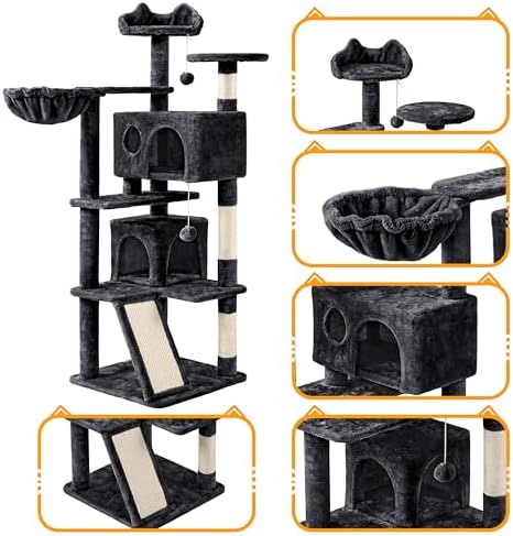 Yaheetech Cat Tree, 57 inches Cat Tower - Image 4
