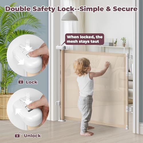 Retractable Baby Gate for Stairs & Doorways, Dog Gate Indoor Outdoor - Image 4