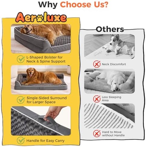 Orthopedic Dog Bed for Medium Size Dog, Dark Grey - Image 3