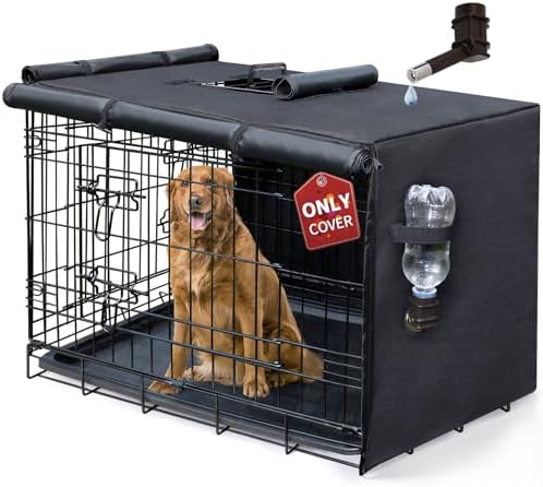 DONORO Dog Crate Cover 36 Inch Waterproof Pet Kennel Cover 600D Heavy Duty Dog by DONORO