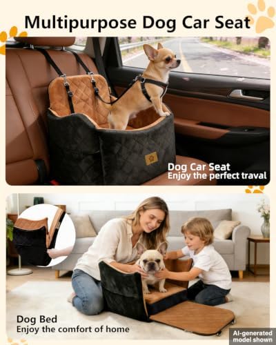 Dog Car Seat for Smal Dogs Up to 35lb, Machine Washable Dog Booster Car Seat - Image 3