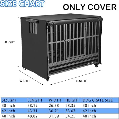 38 inch Heavy Duty Dog Crate Covers Durable 600D Polyester - Image 2