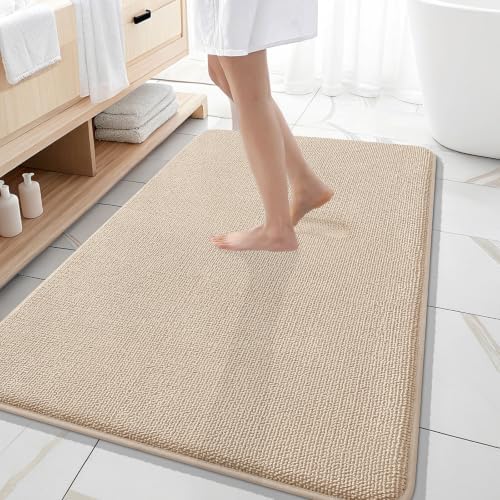 OLANLY Memory Foam Large Bathroom Rugs 59x35, Absorbent Bath Mat by OLANLY