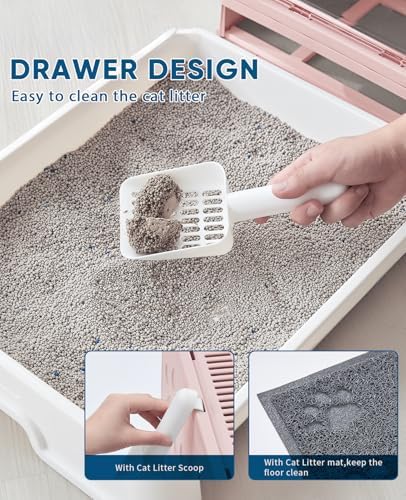 Medario Cat Litter Box with Litter Mat and Scoop - Image 5