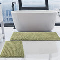 Luxury Chenille Light Sage Green Bathroom Rugs Sets 2 Piece, Thickened Hot Melt by HVERONNEX
