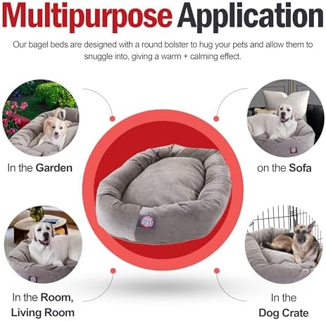 Majestic Pet 52 Inch Micro Velvet Calming Dog Bed Washable – Cozy Soft Round - Image 5