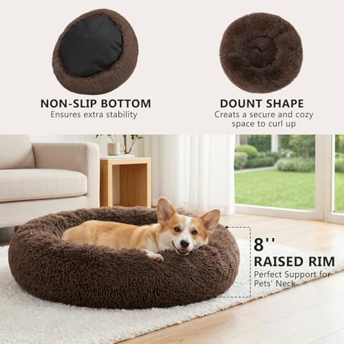 MIXJOY Orthopedic Dog Bed Comfortable Donut Cuddler Round Pet Beds Ultra Soft - Image 3