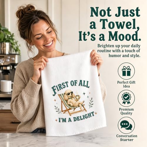 Poodle Kitchen Towel, Cute Dog Hand Towel, Funny Dog Lover Gift - Image 5