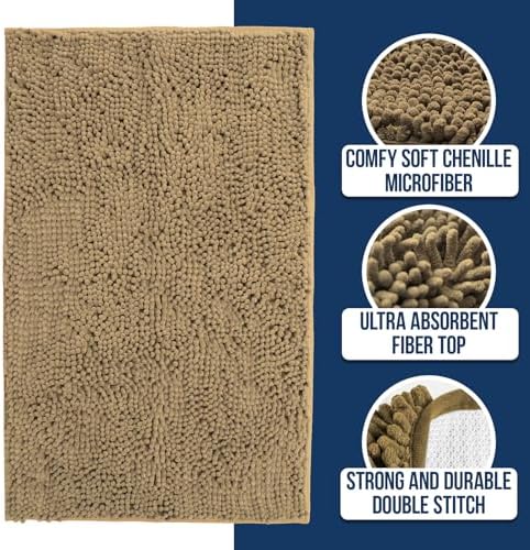 Muddy Mat® | Chenille Bathroom Rugs Quick Dry Microfiber Mats Non Slip Washable - Image 2