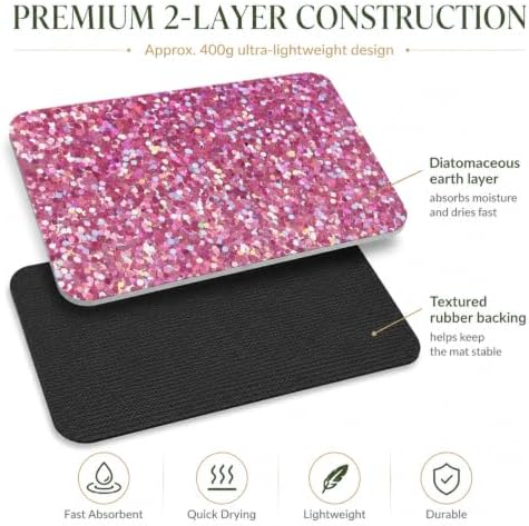 Natural Diatomaceous Earth Bath Mat, Ultra Thin Quick Dry Floor Rug - Image 6