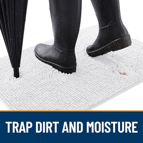 OLANLY Dog Door Mat for Muddy Paws 44x32, Super Absorbent Chenille Mud Mat - Image 2