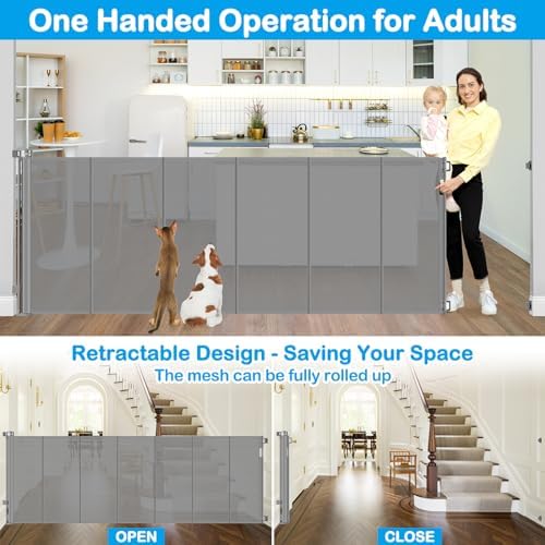 Reinforced 42" Extra Tall Retractable Baby Gate-Prevent Crawling Under - Image 6