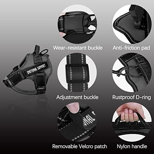 voopet Service Dog Harness, Emotional Support Pet Vest Harness, Reflective - Image 3